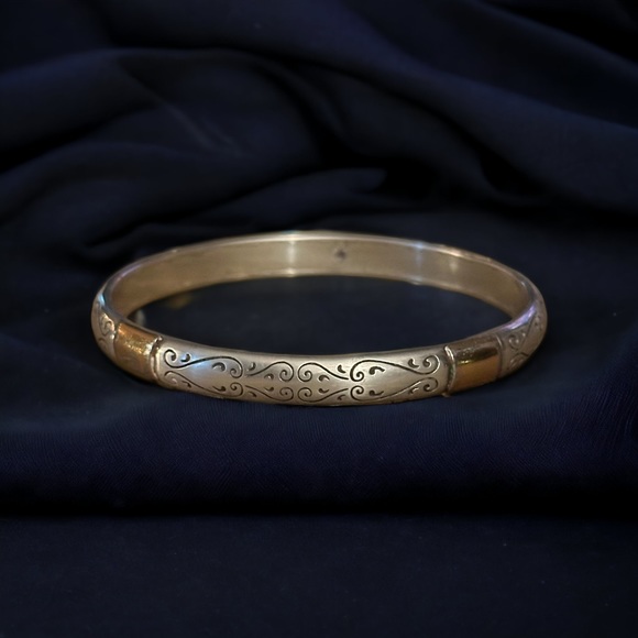 Brighton Venezia 2 tone etched bangle bracelet - Picture 3 of 8